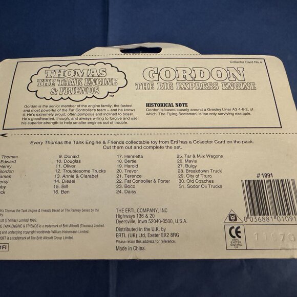 ERTL Thomas The Tank Engine & Friends Train - GORDON 1993 - - Picture 2 of 2